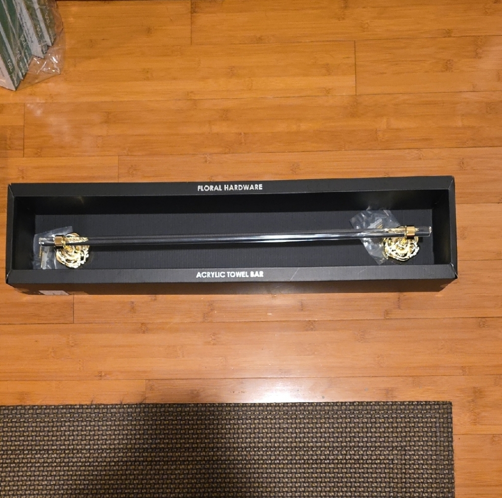 Floral Hardware Acrylic Towel Bar